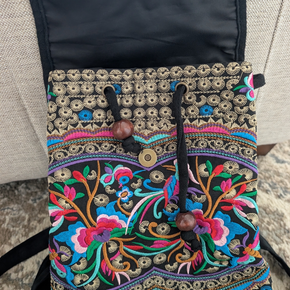 Embroidered Multicolor Backpack - Picture 8 of 9
